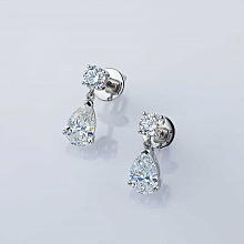 14K White Gold Earring Studs with 4 Round-Cut Lab-Created Diamonds 2.809 CT.TW