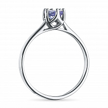 Sterling Silver Ring with 1 Round-Cut Tanzanite 0.475 CT.TW