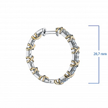 14K White and Yellow Gold Earrings with 20 Round-Cut Lab-Created Diamonds 0.517 CT.TW