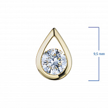 14K Yellow Gold Pendant with 1 Round-Cut Lab-Created Diamond 0.541 CT.TW