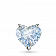 14K White Gold Pendant with 1 A heart-Cut Lab-Created Diamond 1.518 CT.TW
