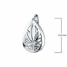 Sterling Silver Earrings with 2 Round-Cut Diamonds 0.022 CT.TW