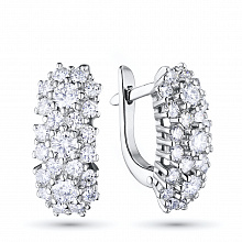 14K White Gold Earrings with 46 Round-Cut Lab-Created Diamonds 2.172 CT.TW