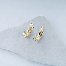 14K Yellow Gold Earrings with 18 Round-Cut Lab-Created Diamonds 0.258 CT.TW
