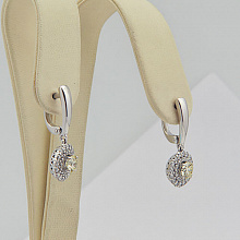 14K White Gold Earrings with 64 Round-Cut Lab-Created Diamonds 1.45 CT.TW