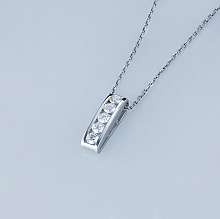 Sterling Silver Pendant with 5 Round-Cut Lab-Created Diamonds 0.591 CT.TW