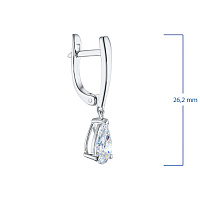 14K White Gold Earrings with 2 Pear-Cut Lab-Created Diamonds 2.01 CT.TW - изображение 2