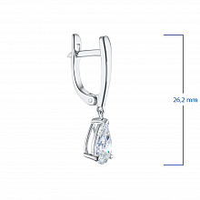 14K White Gold Earrings with 2 Pear-Cut Lab-Created Diamonds 2.15 CT.TW