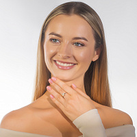 Sterling Silver Ring with 11 Round-Cut Lab-Created Diamonds 0.238 CT.TW - изображение 9