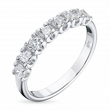 14K White Gold Ring with 7 Round-Cut Lab-Created Diamonds 0.518 CT.TW