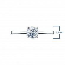 14K White Gold Ring with 1 Round-Cut Lab-Created Diamond 1.052 CT.TW