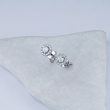 Sterling Silver Earring Studs with 26 Round-Cut Lab-Created Diamonds 0.501 CT.TW
