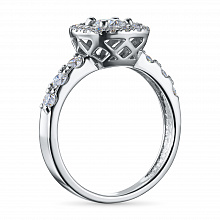 14K White Gold Ring with 23 Round-Cut Lab-Created Diamonds 1.17 CT.TW