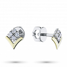 Earring Studs with 8 Round-Cut Diamonds 0.221 CT.TW