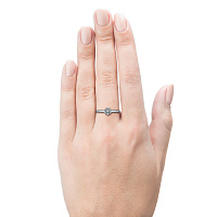 Sterling Silver Ring with 11 Round-Cut Lab-Created Diamonds 0.145 CT.TW - изображение 2