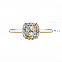 14K Yellow Gold Ring with 20 Round-Cut Lab-Created Diamonds 0.263 CT.TW