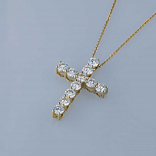 14K Yellow Gold Pendant with 11 Round-Cut Lab-Created Diamonds 2.749 CT.TW