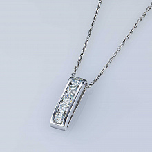 14K White Gold Pendant with 5 Round-Cut Lab-Created Diamonds 0.574 CT.TW