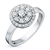 14K White Gold Ring with 29 Round-Cut Lab-Created Diamonds 0.646 CT.TW - изображение 1