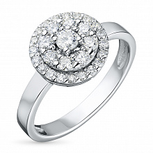 14K White Gold Ring with 29 Round-Cut Lab-Created Diamonds 0.646 CT.TW