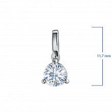 14K White Gold Pendant with 1 Round-Cut Lab-Created Diamond 0.512 CT.TW
