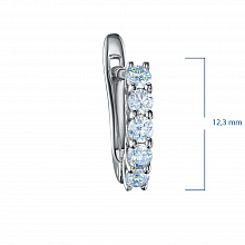 Sterling Silver Earrings with 10 Round-Cut Lab-Created Diamonds 0.731 CT.TW