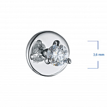 14K White Gold Earring Studs with 2 Round-Cut Lab-Created Diamonds 0.22 CT.TW