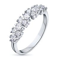 14K White Gold Ring with 13 Round-Cut Lab-Created Diamonds 0.871 CT.TW - изображение 1