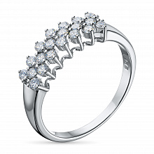 Sterling Silver Ring with 20 Round-Cut Lab-Created Diamonds 0.324 CT.TW