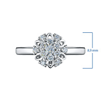 Sterling Silver Ring with 13 Round-Cut Lab-Created Diamonds 0.221 CT.TW - изображение 6