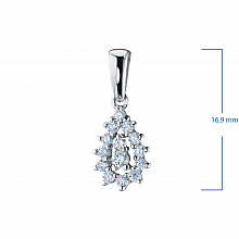 Sterling Silver Pendant with 14 Round-Cut Lab-Created Diamonds 0.219 CT.TW