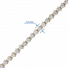 14K Yellow Gold Bracelet with 47 Round-Cut Lab-Created Diamonds 3.98 CT.TW