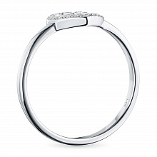 Sterling Silver Ring with 17 Round-Cut Lab-Created Diamonds 0.101 CT.TW