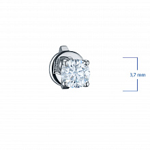 14K White Gold Earring Studs with 2 Round-Cut Lab-Created Diamonds 0.702 CT.TW
