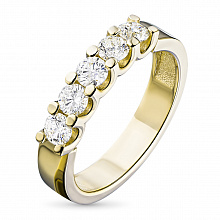 Yellow Gold Ring with 5 Round-Cut Lab-Created Diamonds 1.059 CT.TW