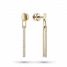 14K Yellow Gold Earring Studs with 34 Round-Cut Lab-Created Diamonds 0.419 CT.TW