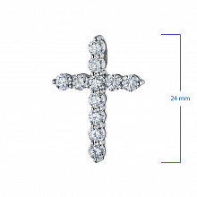 White Gold Pendant with 11 Round-Cut Diamonds 0.946 CT.TW