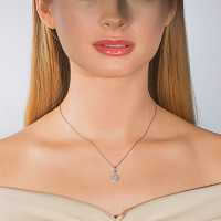 Sterling Silver Pendant with 20 Round-Cut Lab-Created Diamonds 0.211 CT.TW - изображение 5