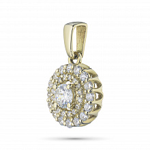 14K Yellow Gold Pendant with 33 Round-Cut Lab-Created Diamonds 0.745 CT.TW