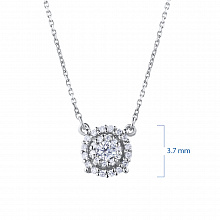 14K White Gold Necklace with 27 Round-Cut Lab-Created Diamonds 0.281 CT.TW