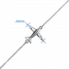 Sterling Silver Bracelet with 2 Round-Cut Lab-Created Diamonds 0.013 CT.TW