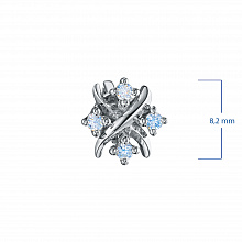 Sterling Silver Earring Studs with 8 Round-Cut Lab-Created Diamonds 0.098 CT.TW