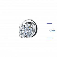14K White Gold Earring Studs with 2 Round-Cut Lab-Created Diamonds 0.786 CT.TW