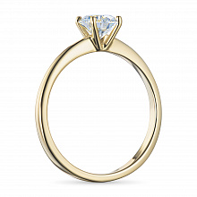 14K Yellow Gold Ring with 1 Round-Cut Lab-Created Diamond 0.311 CT.TW