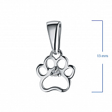 Sterling Silver Pendant with 1 Round-Cut Lab-Created Diamond 0.006 CT.TW