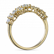 14K Yellow Gold Ring with 13 Round-Cut Lab-Created Diamonds 1.33 CT.TW