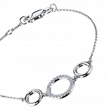 Sterling Silver Bracelet with 24 Round-Cut Lab-Created Diamonds 0.158 CT.TW