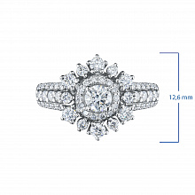 14K White Gold Ring with 61 Round-Cut Lab-Created Diamonds 0.907 CT.TW