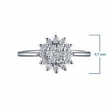 14K White Gold Ring with 19 Round-Cut Lab-Created Diamonds 0.324 CT.TW