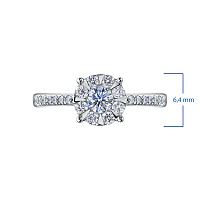 Sterling Silver Ring with 23 Round-Cut Lab-Created Diamonds 0.417 CT.TW - изображение 2